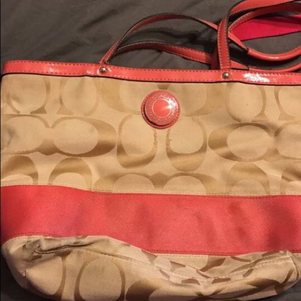 Pink and Brown Coach Bag